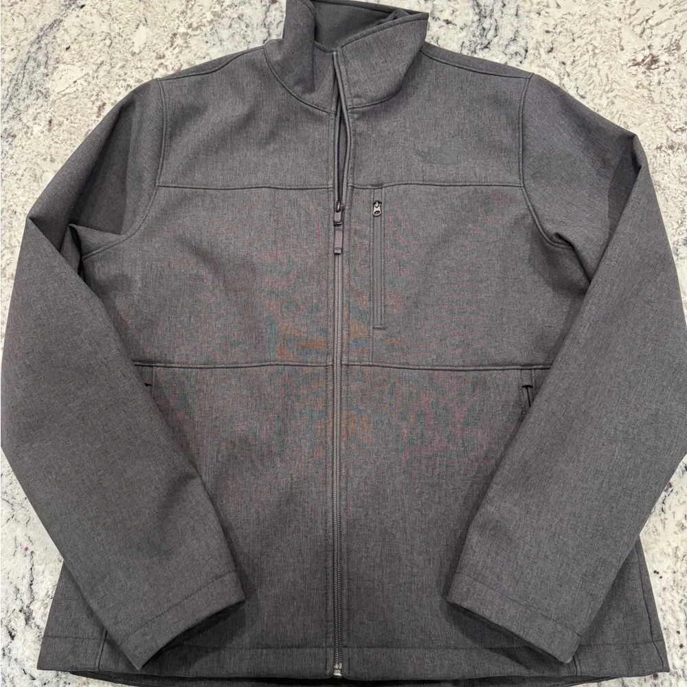 The North Face Women’s Large Heather Gray Soft Shell Jacket Fleece Lined